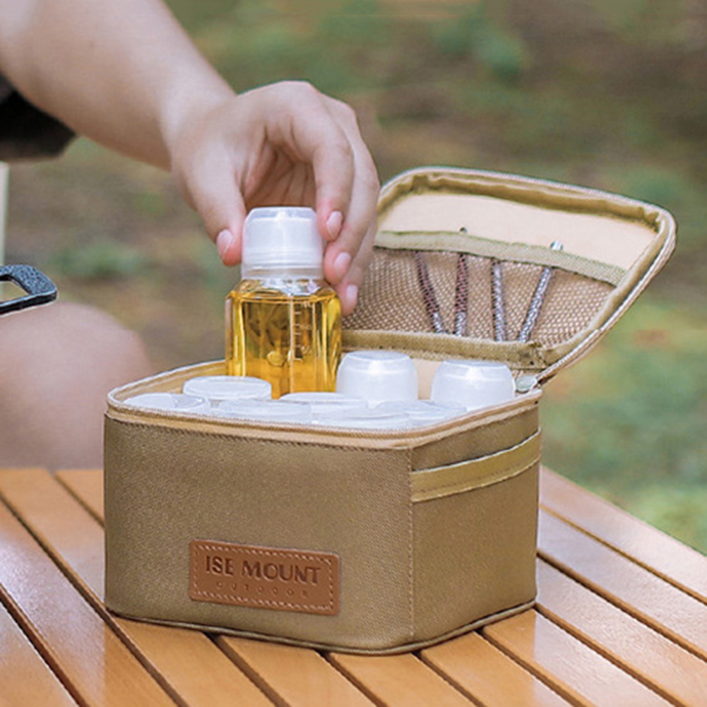 Camping Cooking Utensil Organizer - Seasoning Bottle Set Storage Bag Large