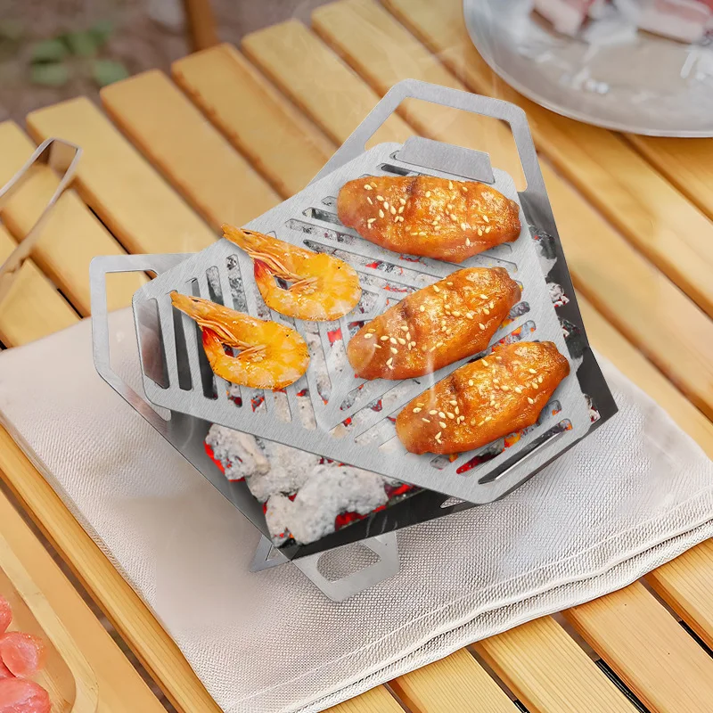 Camping Cooking Gas Stove Portable Tool - NEW Mini BBQ Grill Stainless Steel