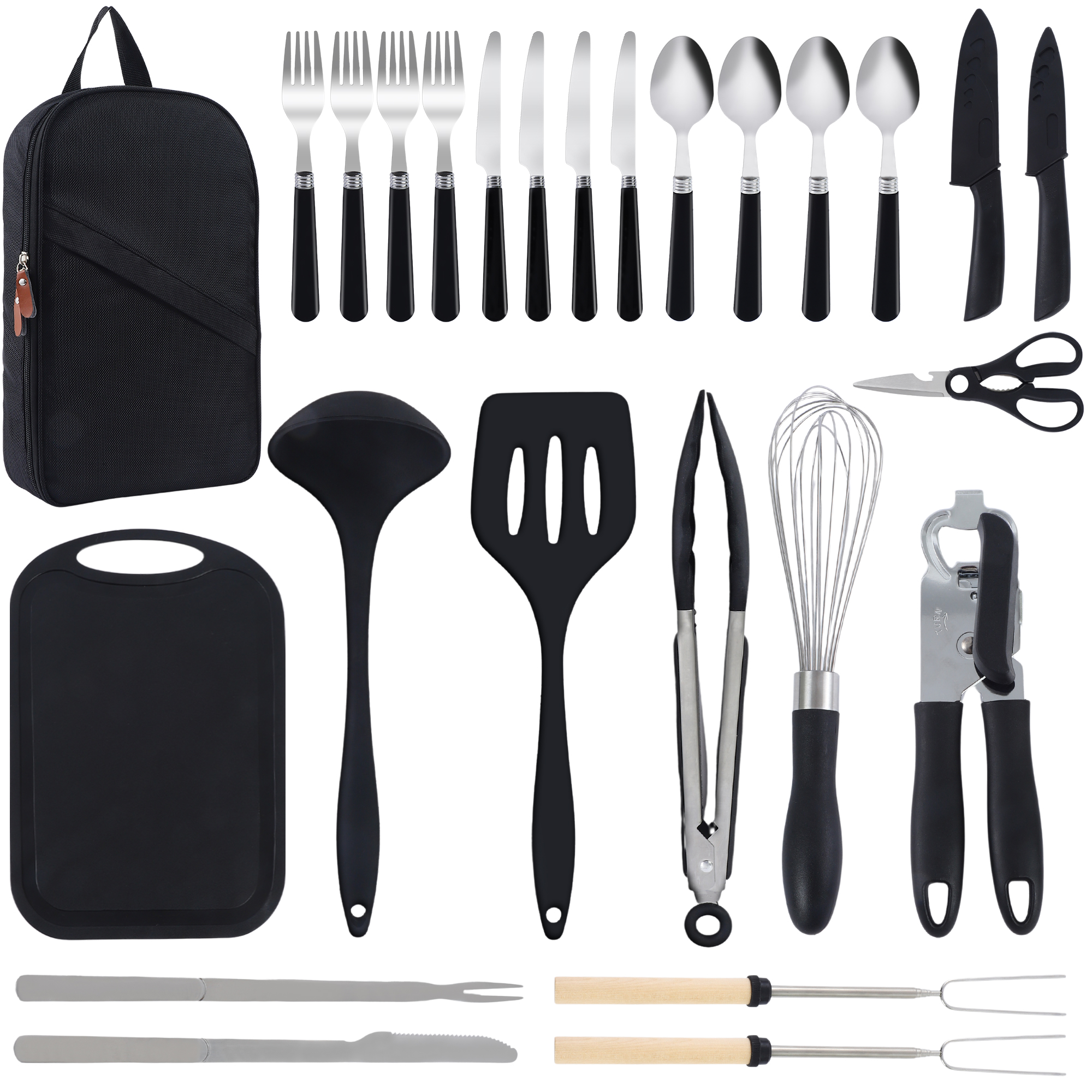 Camping Cooking And Dining Set - 26Pcs Outdoor Camping Cooking Utensils Set