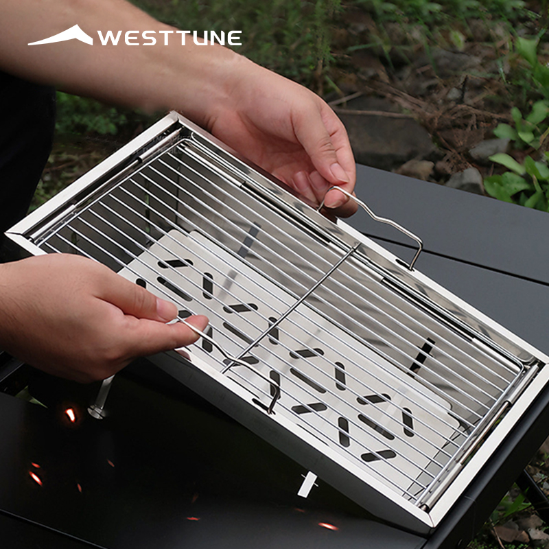 Camping Cooking Gas Stove - WESTTUNE IGT Barbecue Grill Folding Charcoal