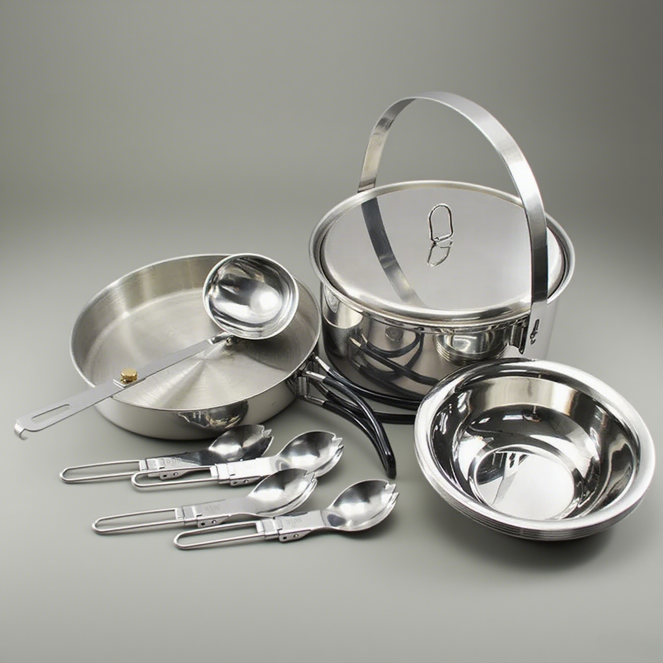 Camp Spork Set - 4P Stainless Steel Camping Cookware Set