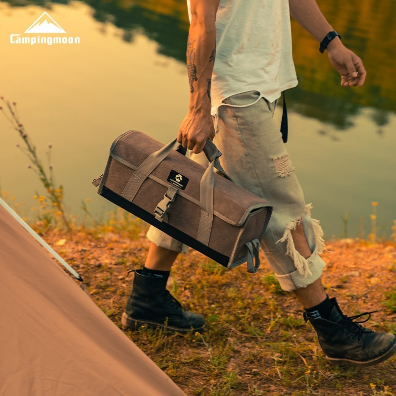Camping Cooking Utensil Organizer - CAMPINGMOON Outdoor Camping Portable Tool Kit,
