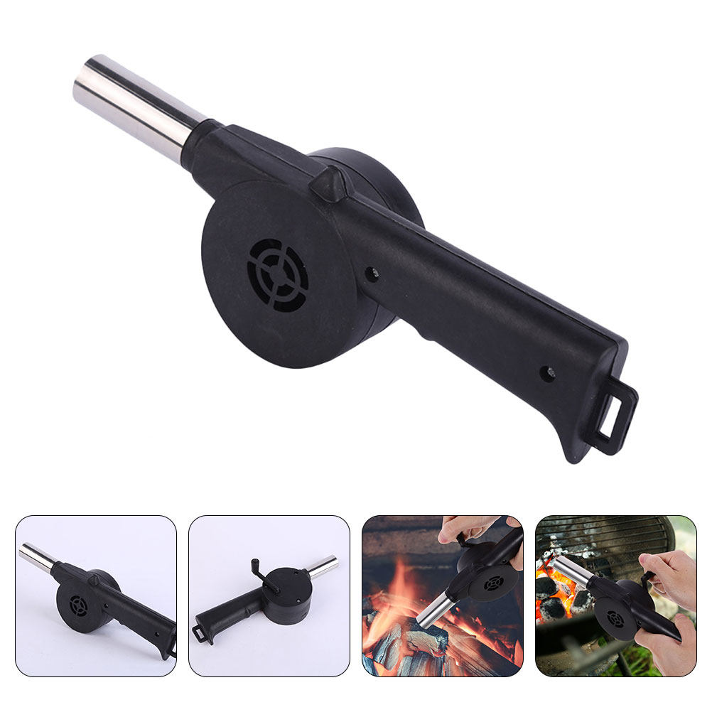 Campfire Cooking - Manual Blower Black Hand Crank Bbq