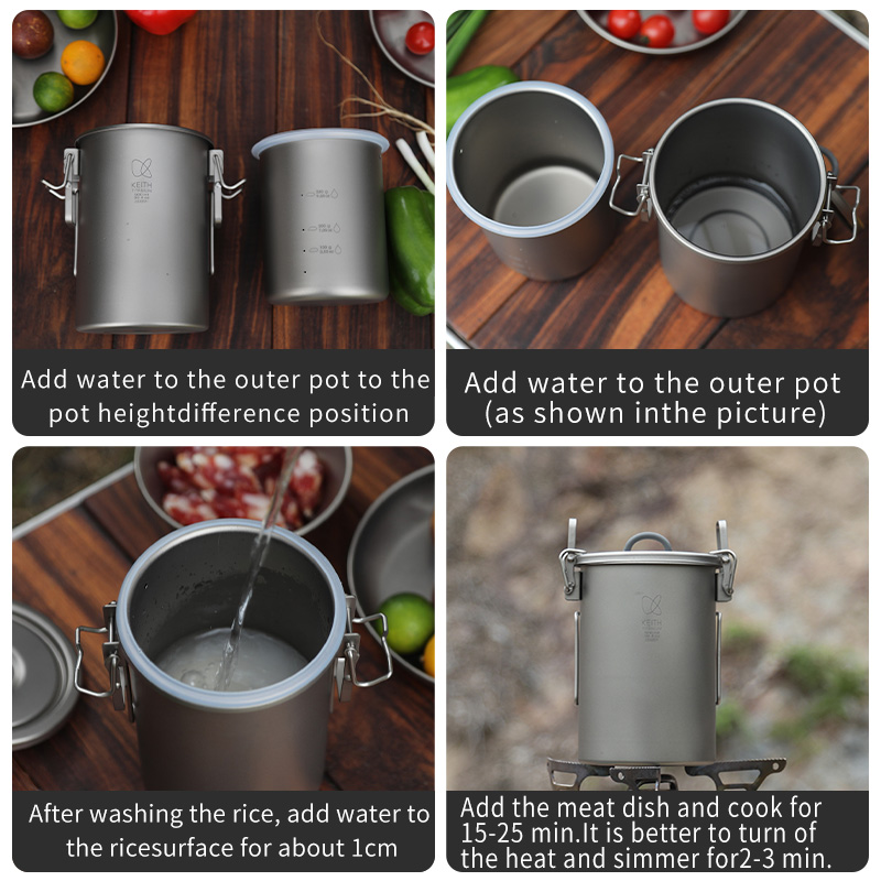 KEITH Pure Titanium Rice Cooke - Camping Cooking Utilities avis et prix