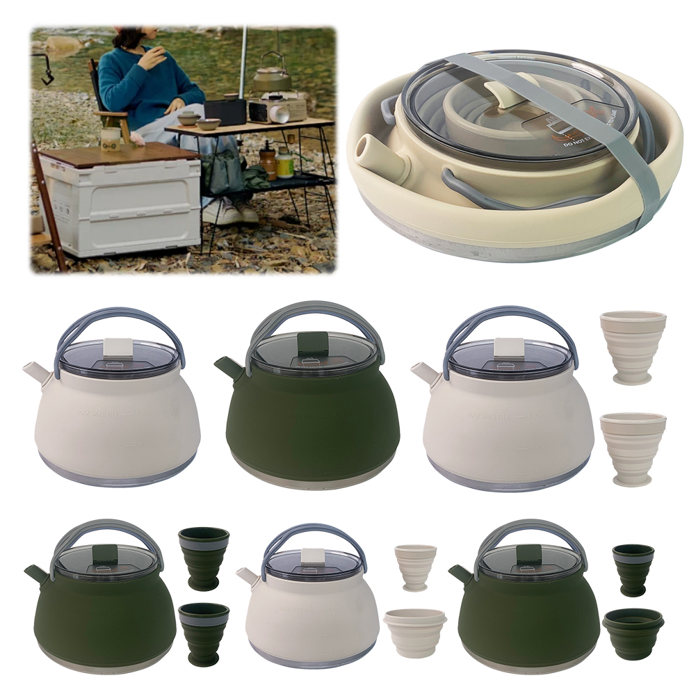 Outdoor Folding Silicone Kettl - Camping Cooking Handle avis et prix