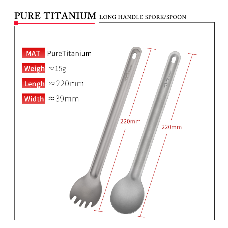 TiTo Titanium Spork Spoon Long - Camping Cooking Handle avis et prix
