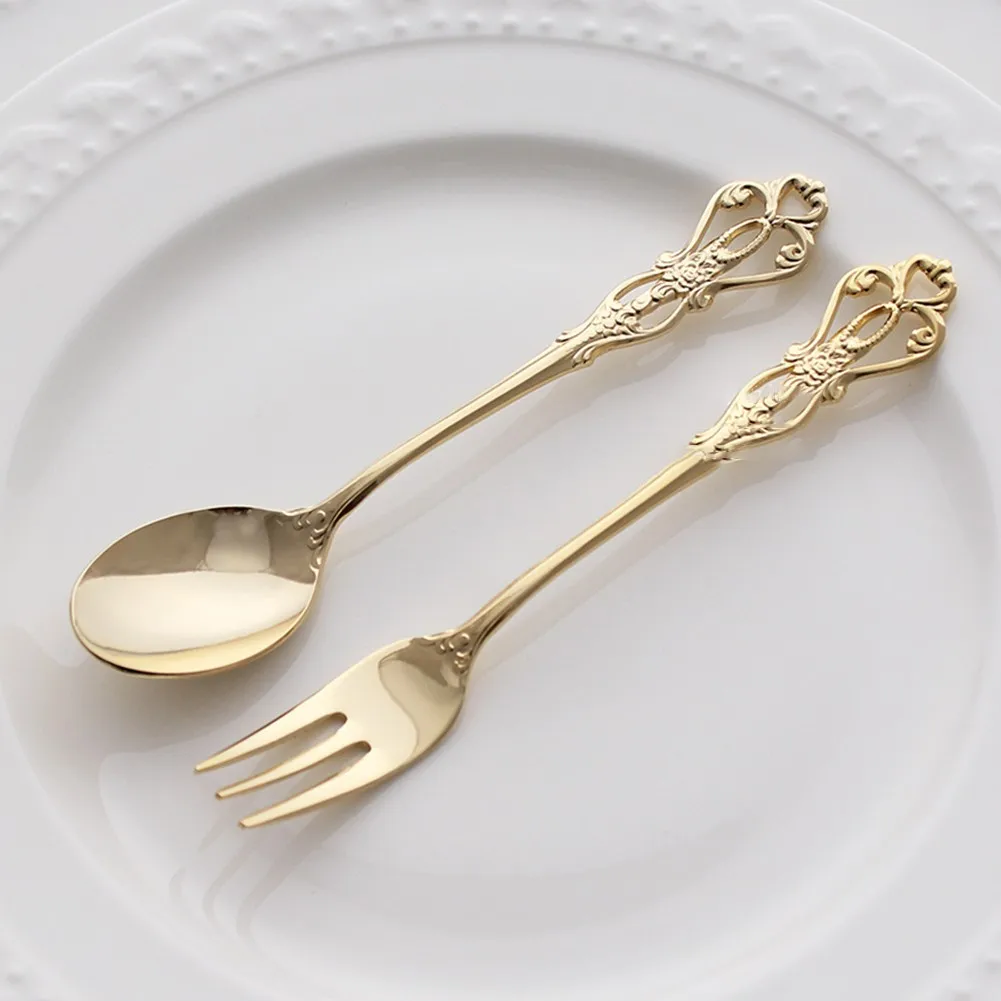 1 Pair Vintage Gold Spoon Fork - Vintage Camping Cooking Set avis et prix