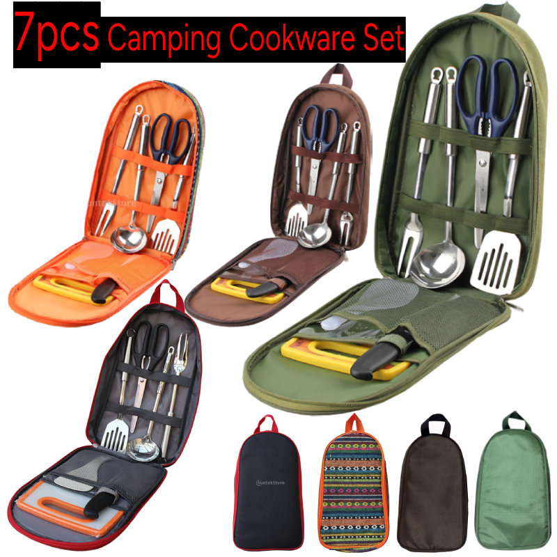 7pcs Camping Kitchen Utensil S - Camping Cooking And Dining Set avis et prix