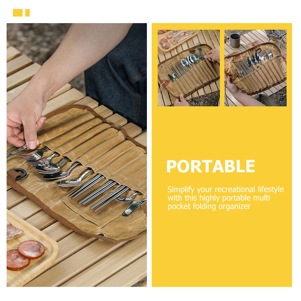 Sturdy Canvas Camping Tablewar - Camping Cooking Utensil Roll avis et prix