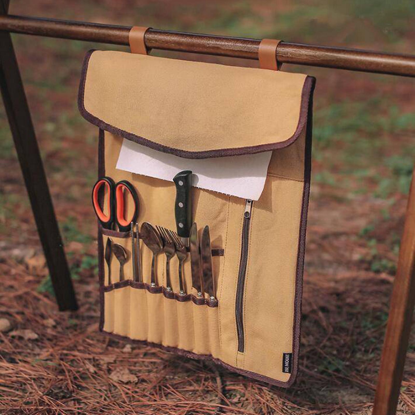 Portable Camping Utensil Roll  - Camping Cooking Utensil Organizer avis et prix