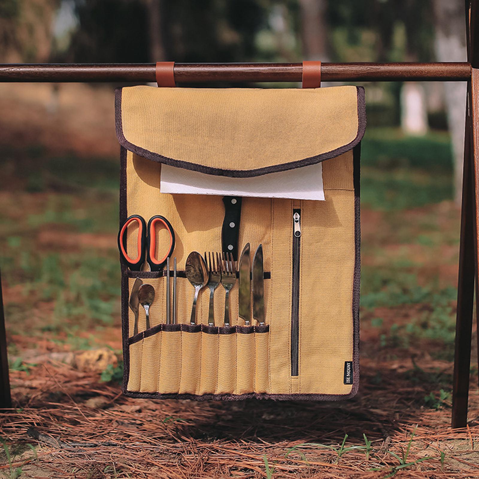 Portable Camping Utensil Roll  - Camping Cooking Utensil Organizer avis et prix