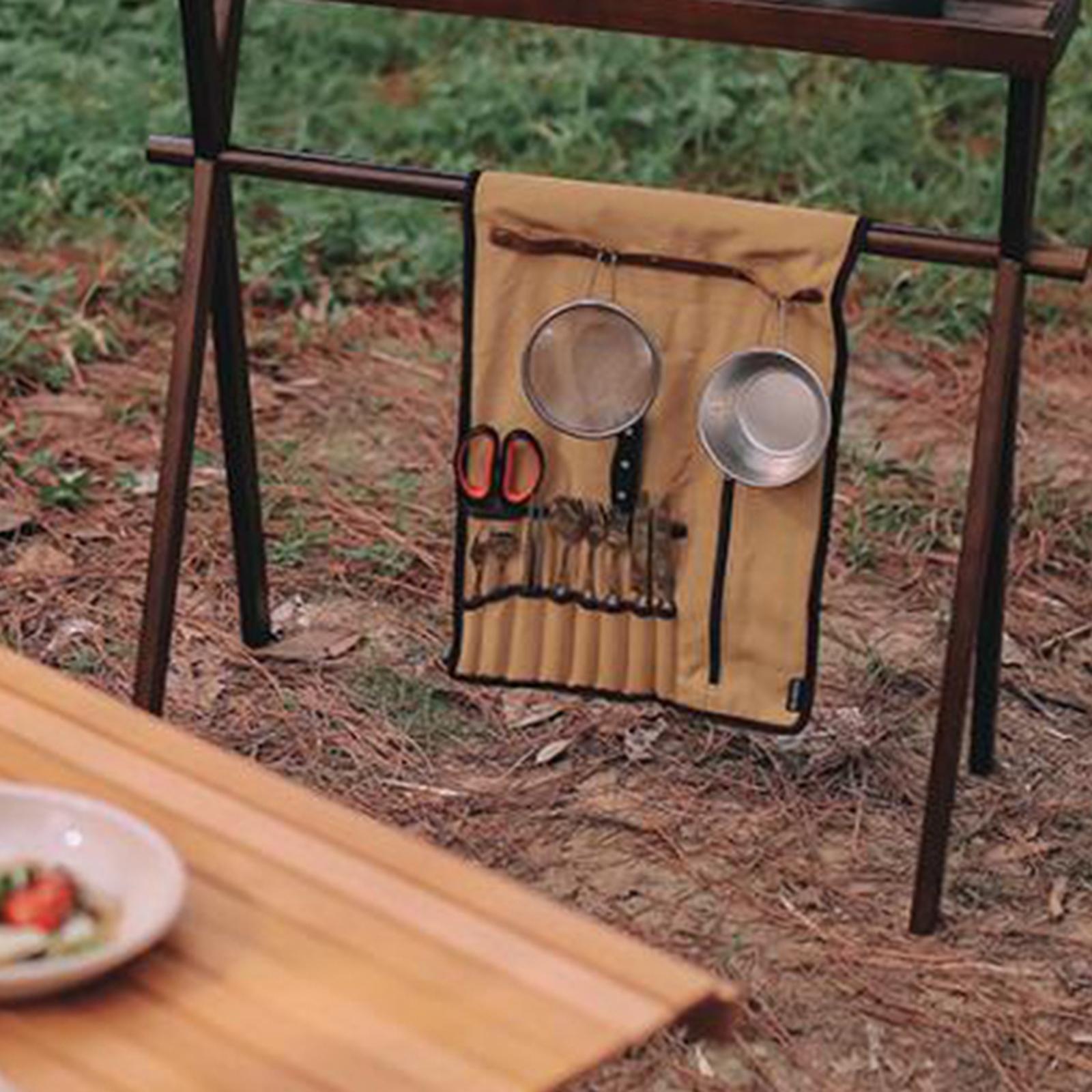 Portable Camping Utensil Roll  - Camping Cooking Utensil Organizer avis et prix