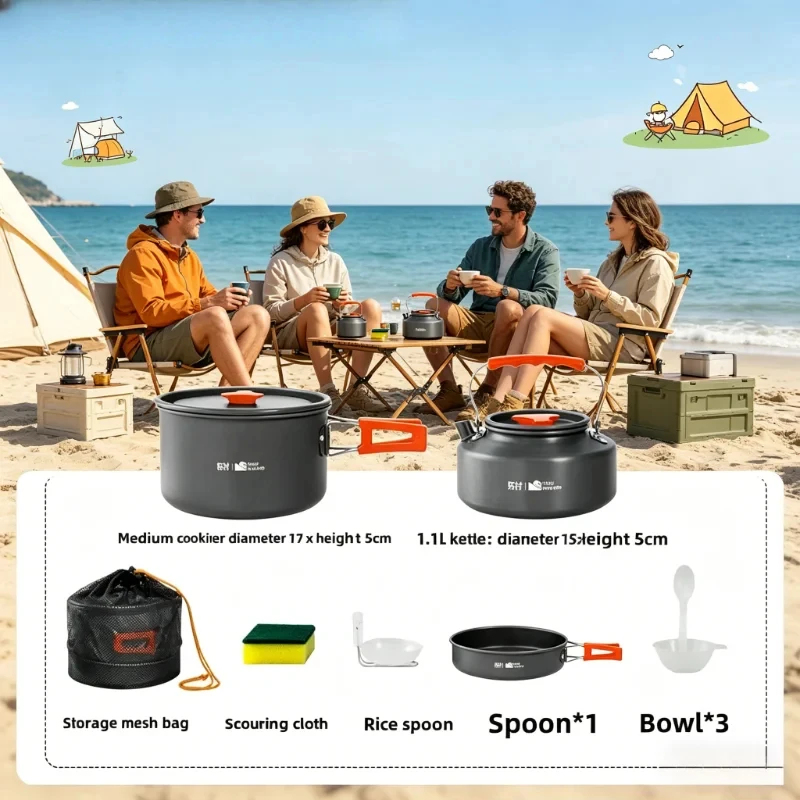 Camping Cookware Set Outdoor P - Camping Cooking And Dining Set avis et prix