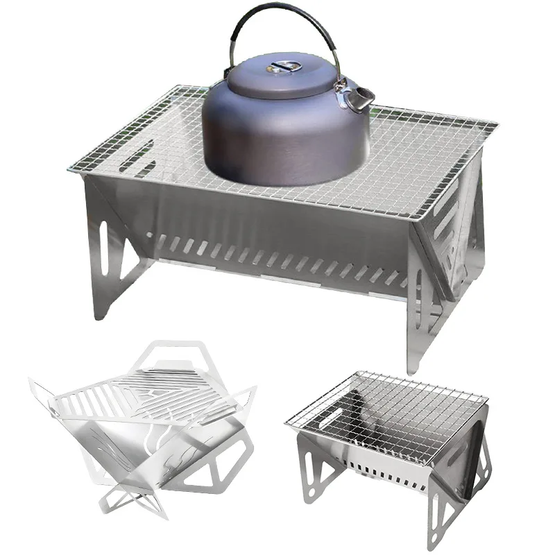 NEW Mini BBQ Grill Stainless S - Camping Cooking Gas Stove Portable Tool avis et prix