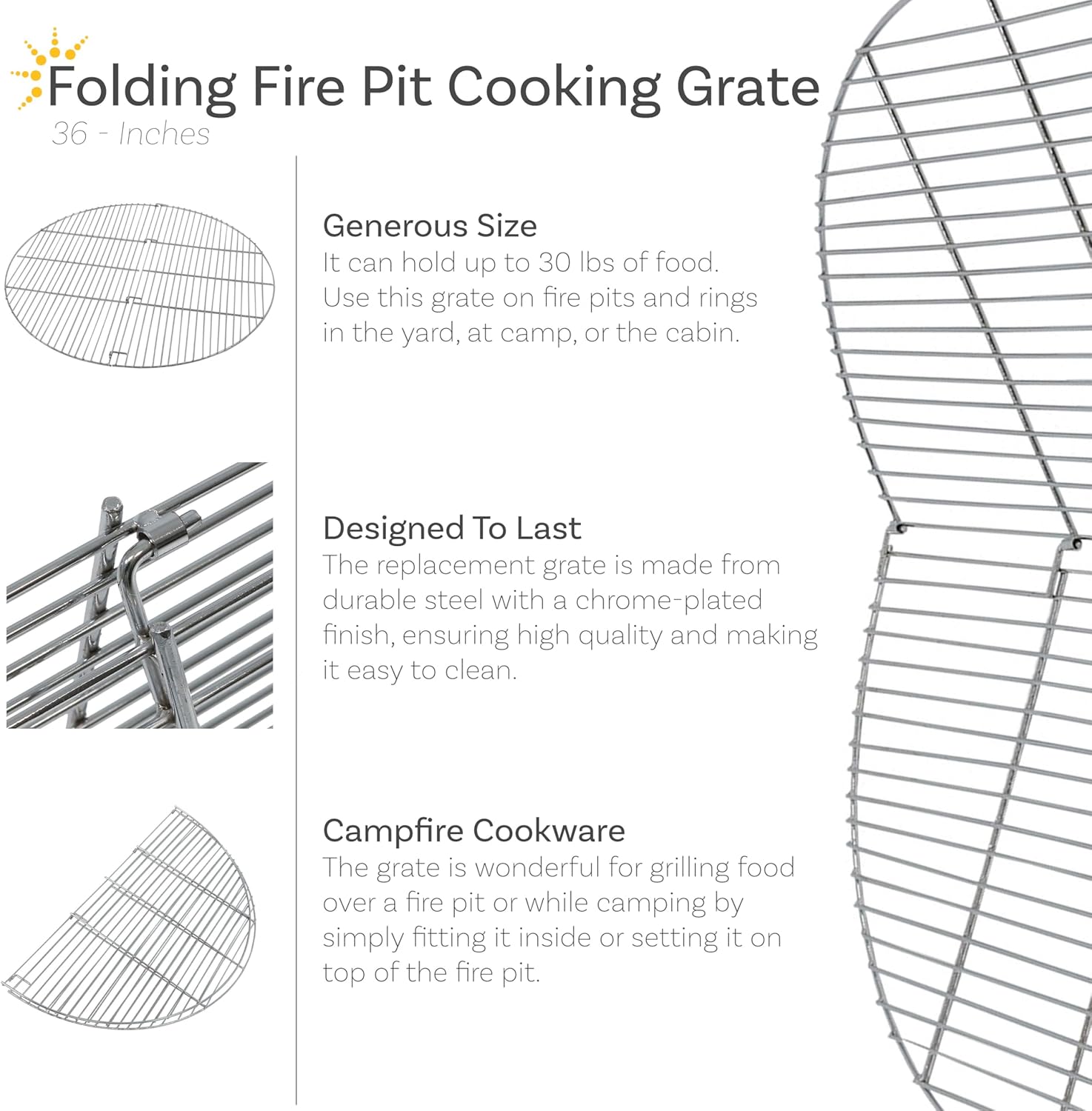 Foldable Fire Pit Cooking Gril - Campfire Cooking avis et prix