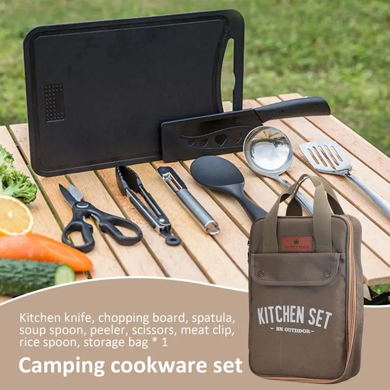 8pcs Camping Kitchen Cookware  - Camping Cooking And Dining Set avis et prix