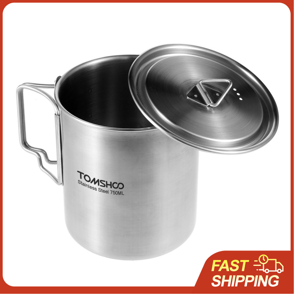 TOMSHOO 750ml Stainless Steel  - Camping Cooking Handle avis et prix