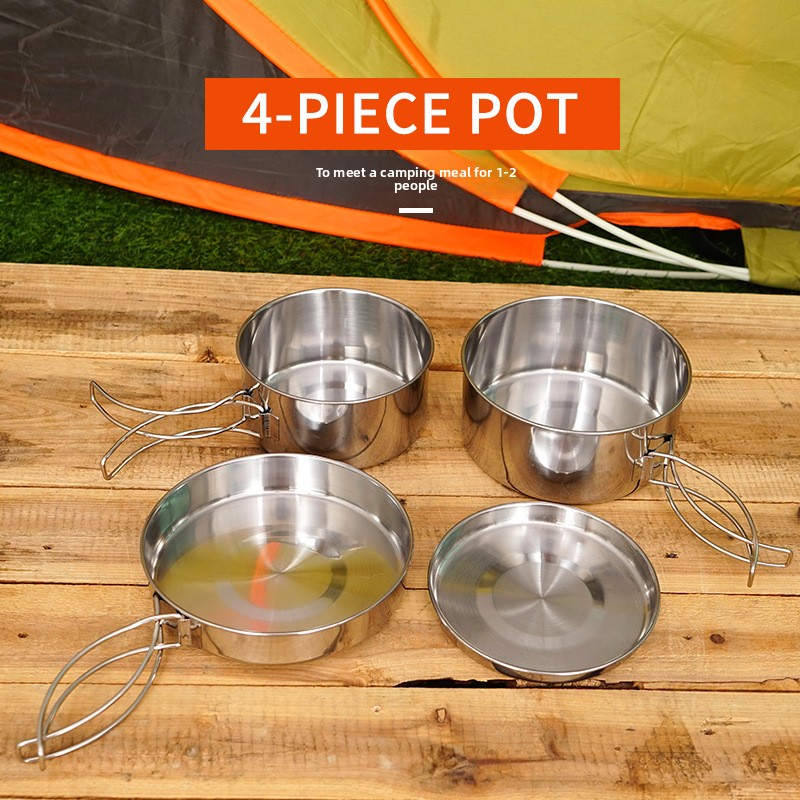 CLS 4-Piece Stainless Steel Ca - Camping Cooking And Dining Set avis et prix