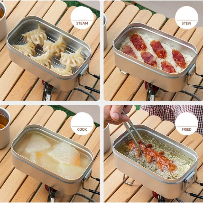 1PC Outdoor Aluminum Lunch Box - Camping Cooking Flame avis et prix