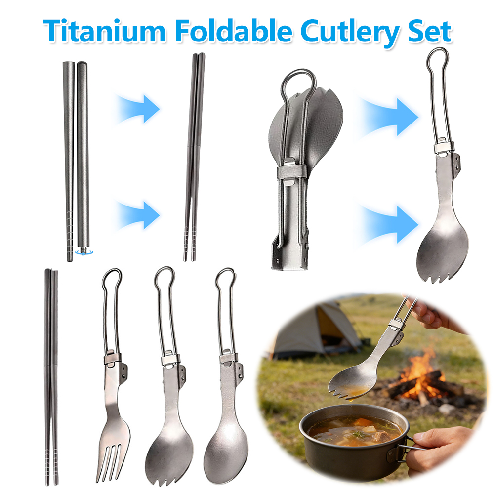 Titanium Foldable Cutlery Set  - Camp Spork Set avis et prix