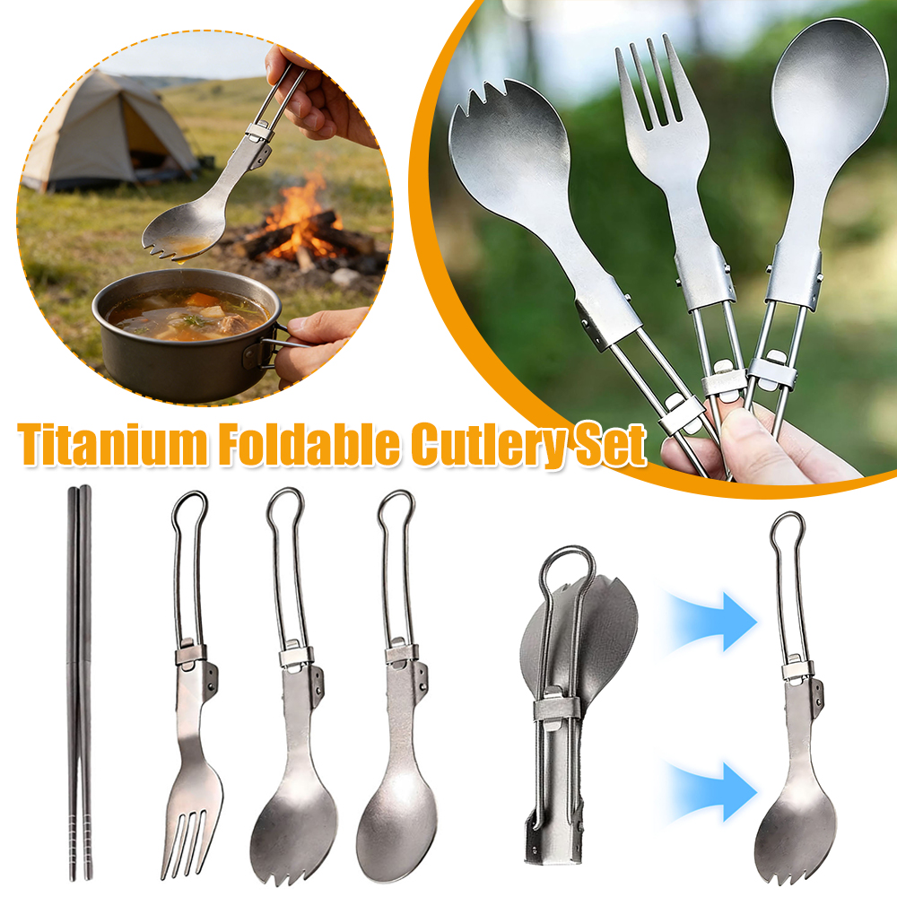 Titanium Foldable Cutlery Set  - Camp Spork Set avis et prix