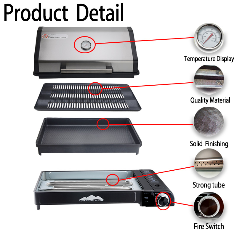 Outdoor Stainless Steel Grill  - Camping Cooking Gas Stove Portable Tool avis et prix