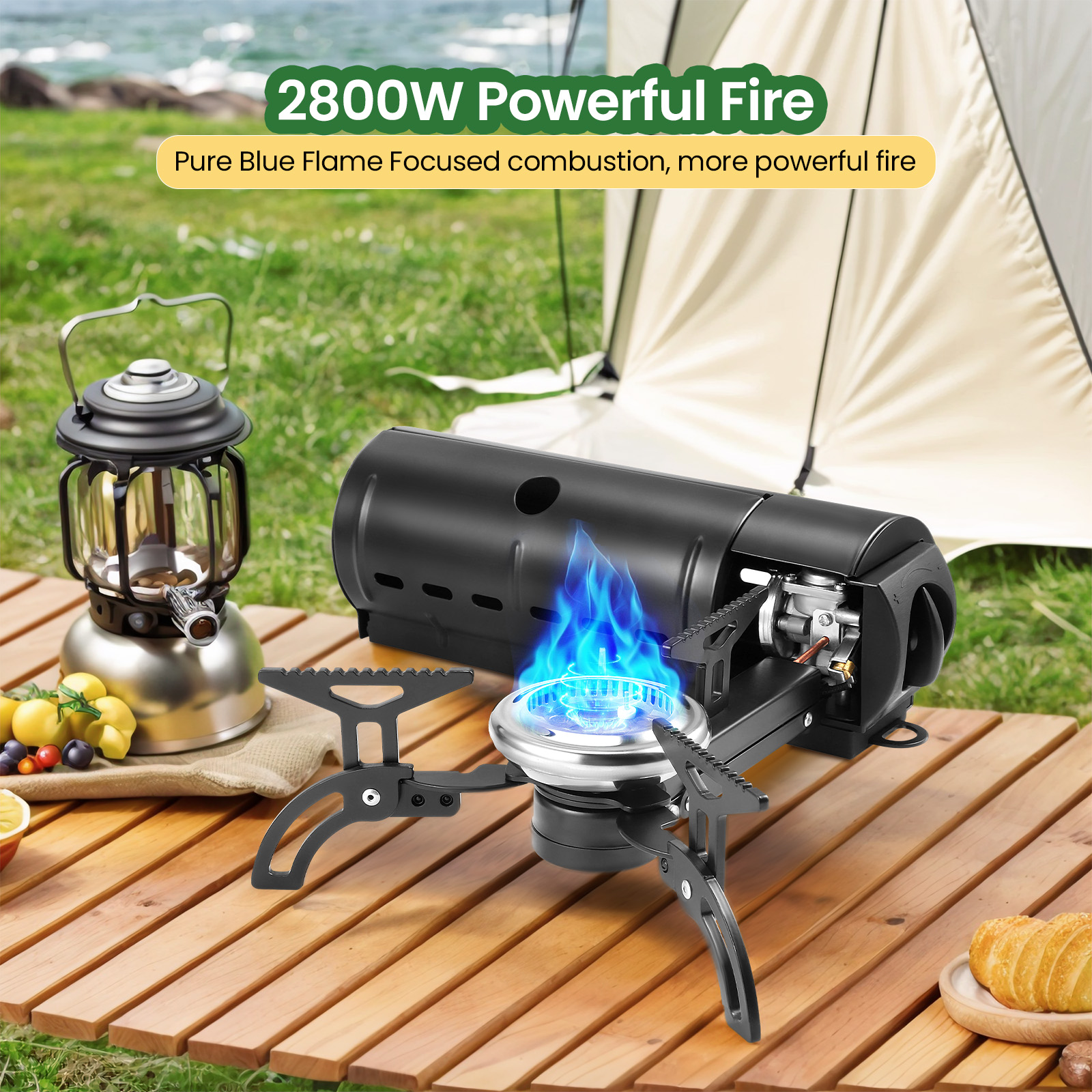 2800W Portable Folding Stove C - Camping Cooking Gas Stove Portable Tool avis et prix