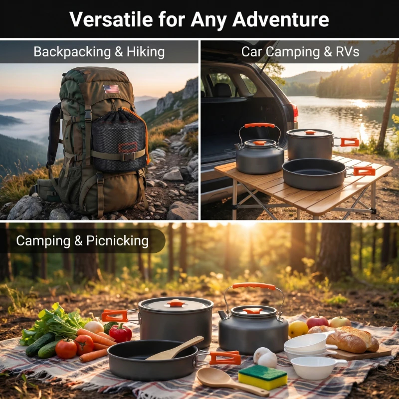 Camping Cookware Set Outdoor P - Camping Cooking And Dining Set avis et prix